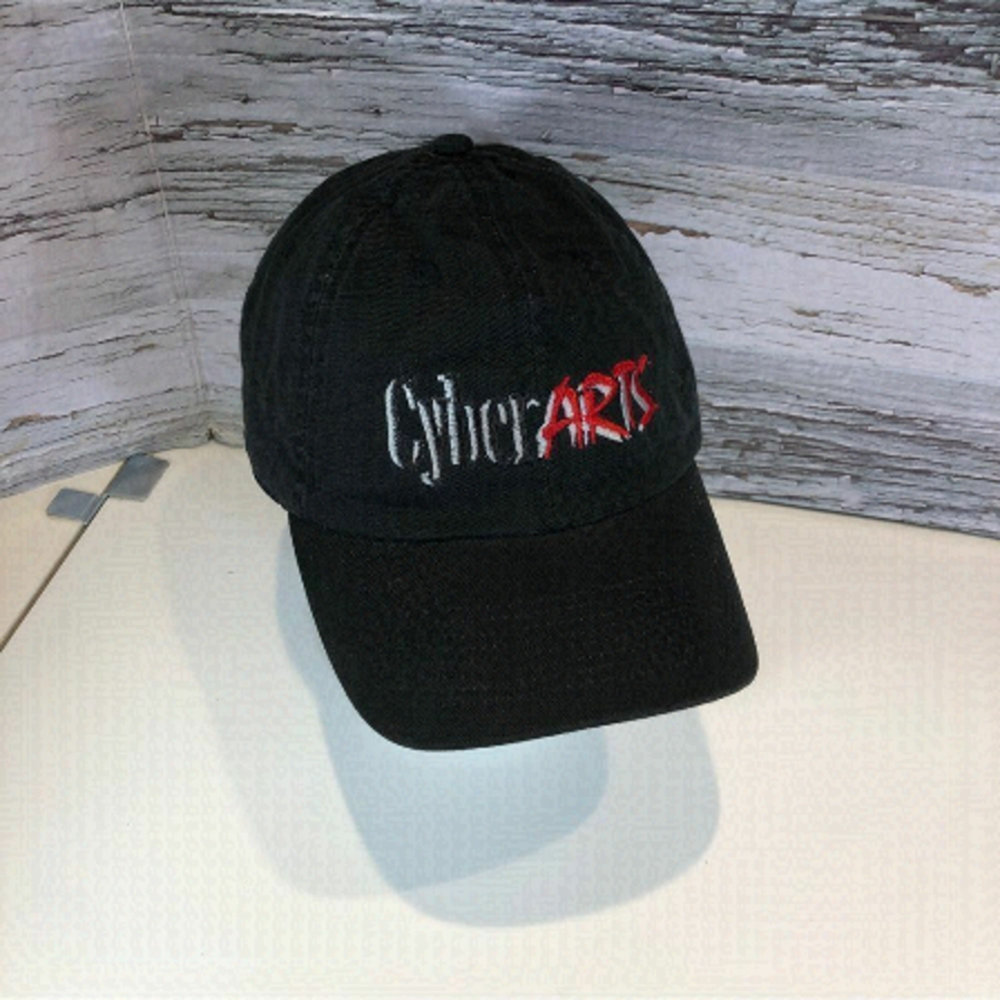 𝅺cyberarts StrapBack Black Baseball Cap Hat Adjustable